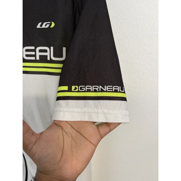 Louis Garneau Equipe Cycling Jersey Men’s Small White Black Yellow Bike Shirt - Picture 3 of 7